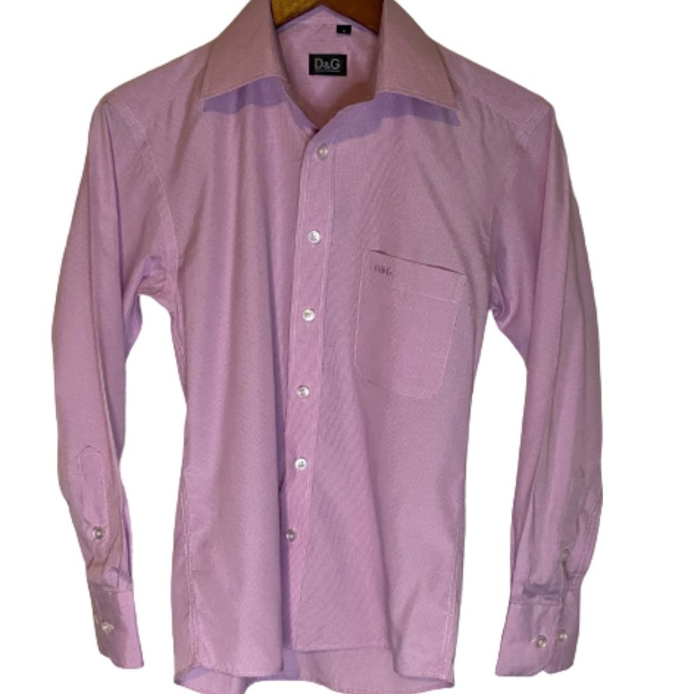 Dolce & Gabbana D&G Pink Long Sleeve Pocket Shirt